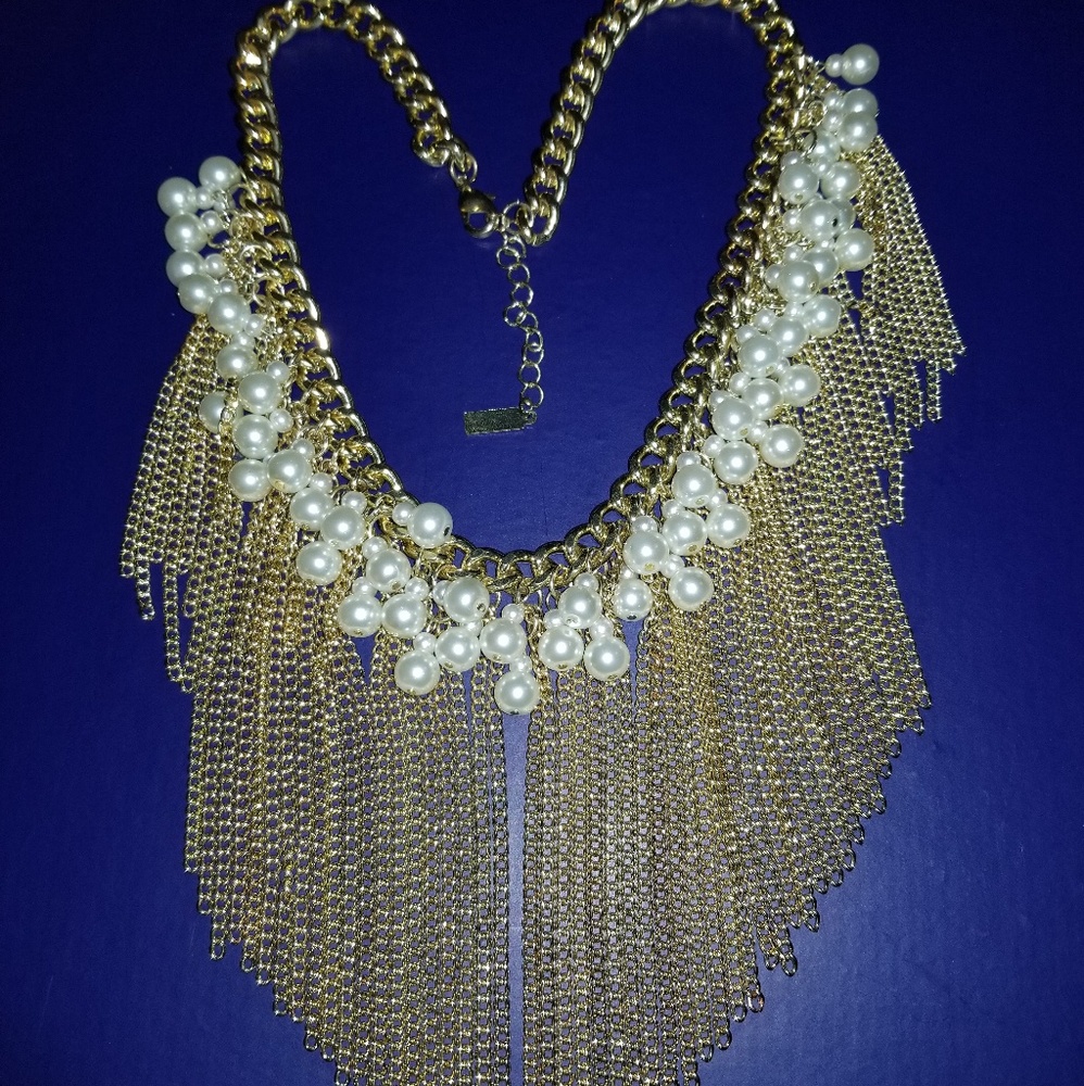 Baublebar Pearl Fringe Statement Necklace